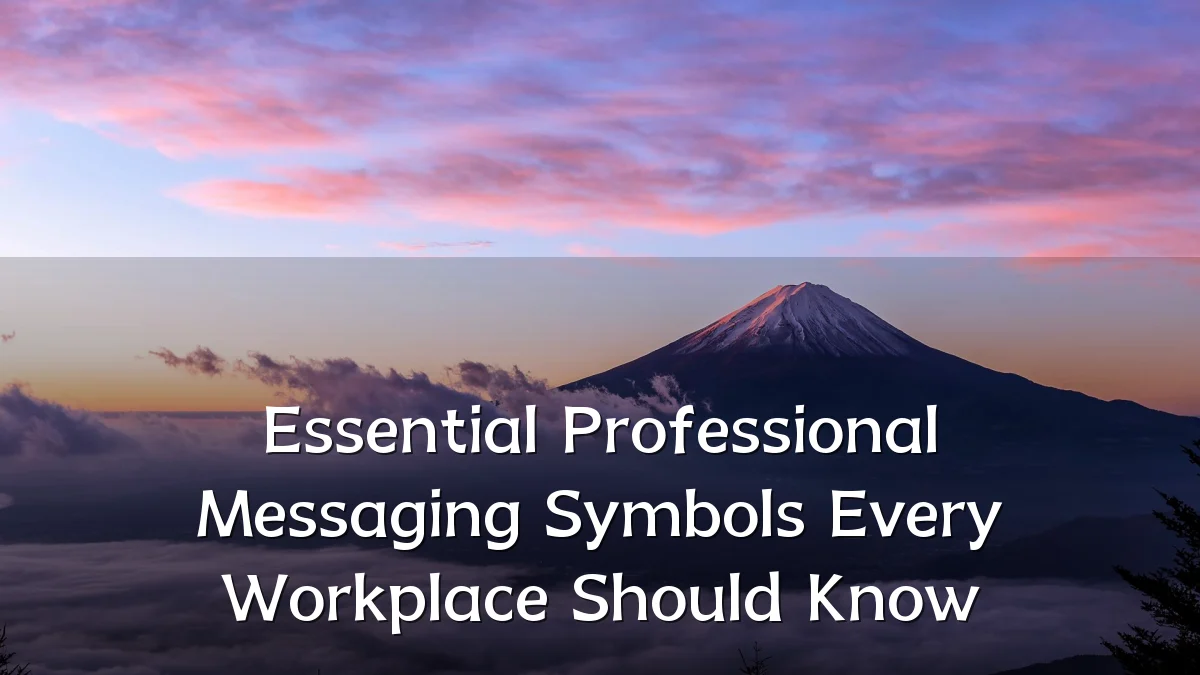 Essential Professional Messaging Symbols Every Workplace Should Know
