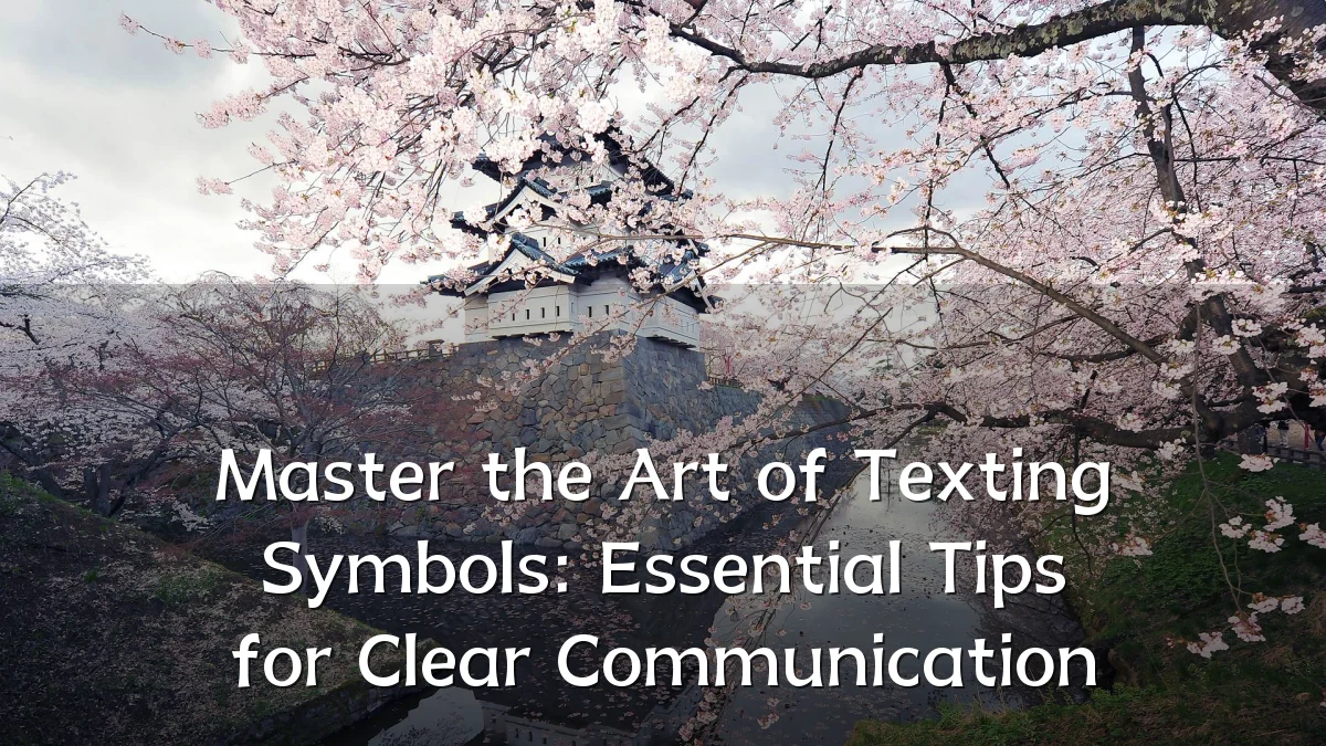 Master the Art of Texting Symbols: Essential Tips for Clear Communication